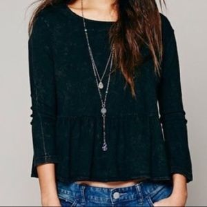 *DONATING SOON* Free People Black Burnout Top